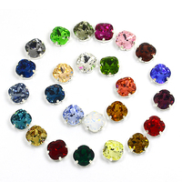 Crystal Sew On Rhinestone With Silver Claw 12mm fat square Flatback Bace with gem Sewn Rhinestones For Needlework Garment Shoes