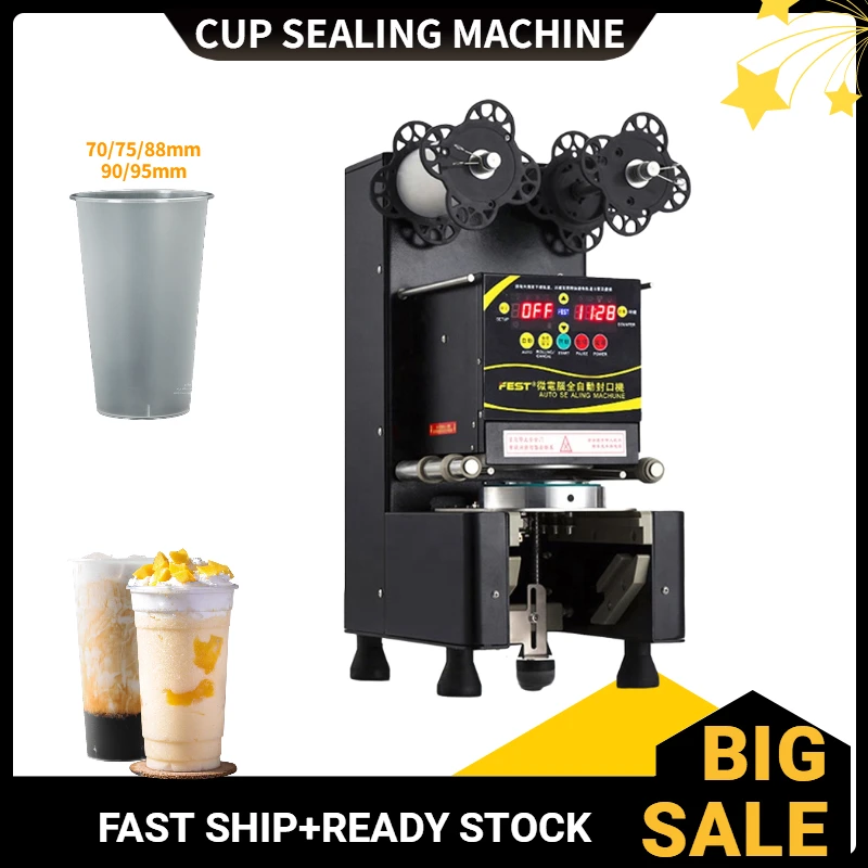 High Quality Bubble Tea Equipment Plastic Cup Sealing Machine Automatic Cup sealer Machine With Counter 110V/220V