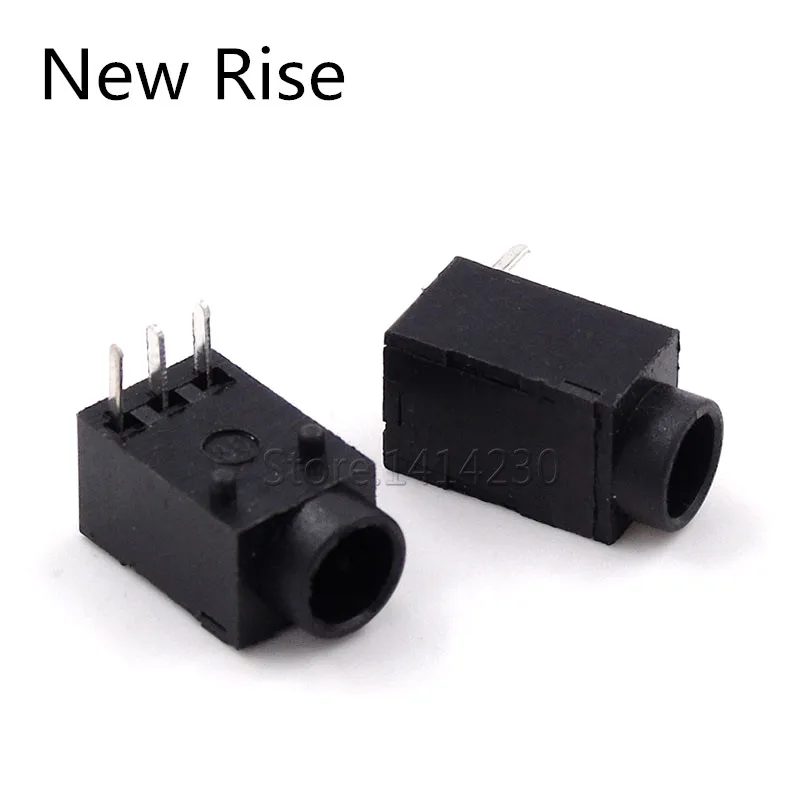 10Pcs DC Power Jack Socket Connector DC003 3.5x1.35mm 3pin 5V 1A DC-003A 3.5*1.3mm Round Hole