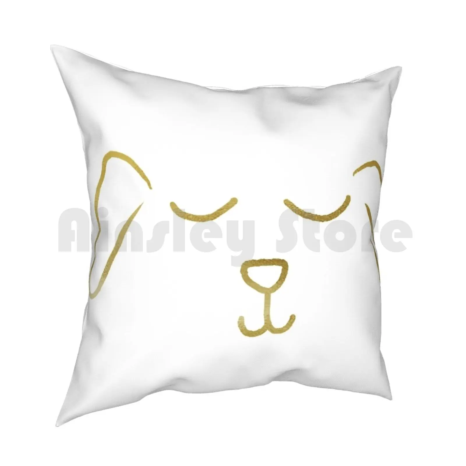 Prima Puppy-Gold On White Pillow Case Printed Home Soft DIY Pillow cover Dogs Doggo Puppy Dog People Love Dogs Chic Modern