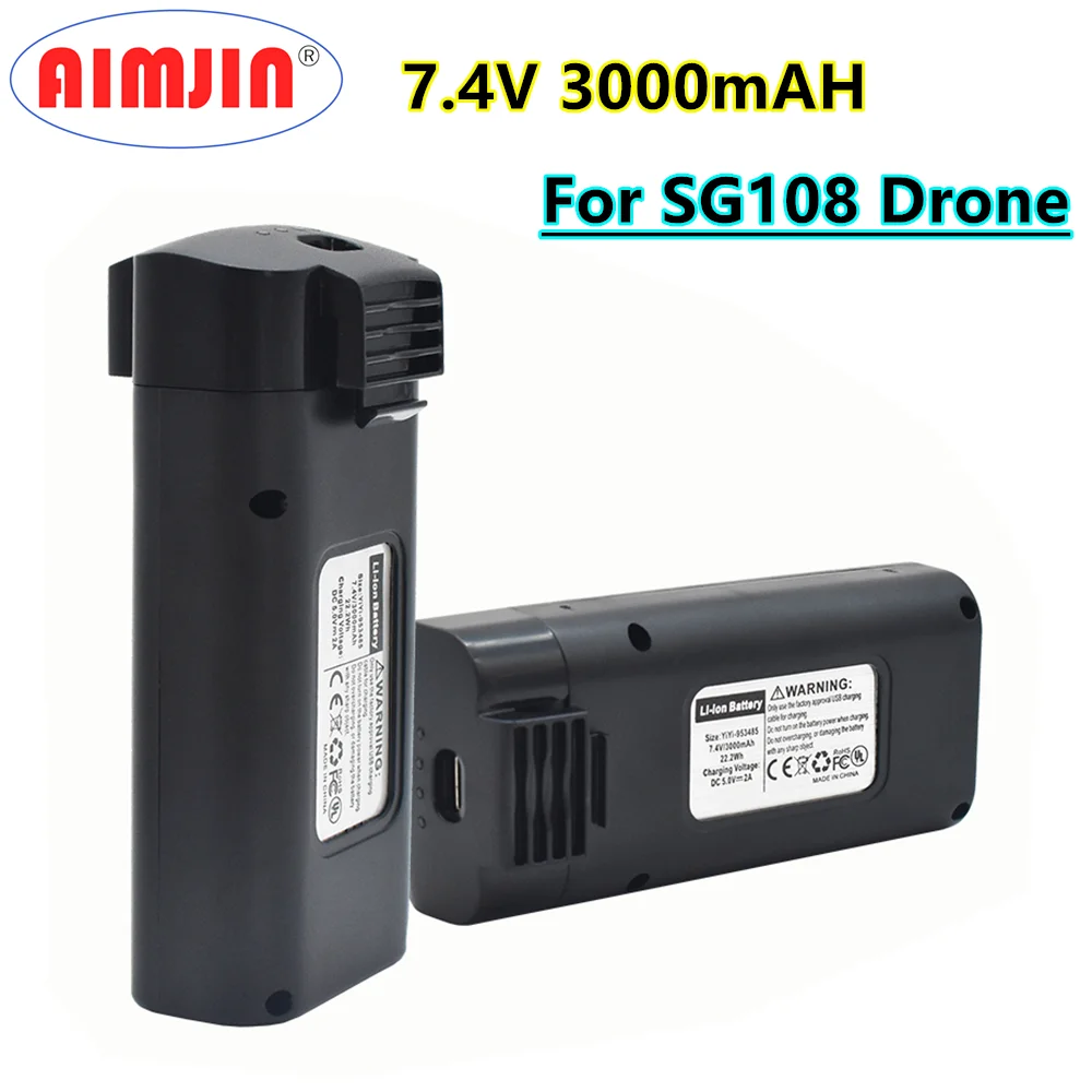 

Newest 7.4V 3000mAh Remote Control Battery Sg108 sg-108 UAV For Sg108 GPS 4K Brushless RC UAV Spare Parts Black