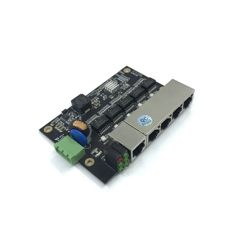 Módulo de interruptor Ethernet industrial no gestionado, placa PCBA OEM de 5 puertos de detección automática, placa PCBA, placa base OEM, 10/100M
