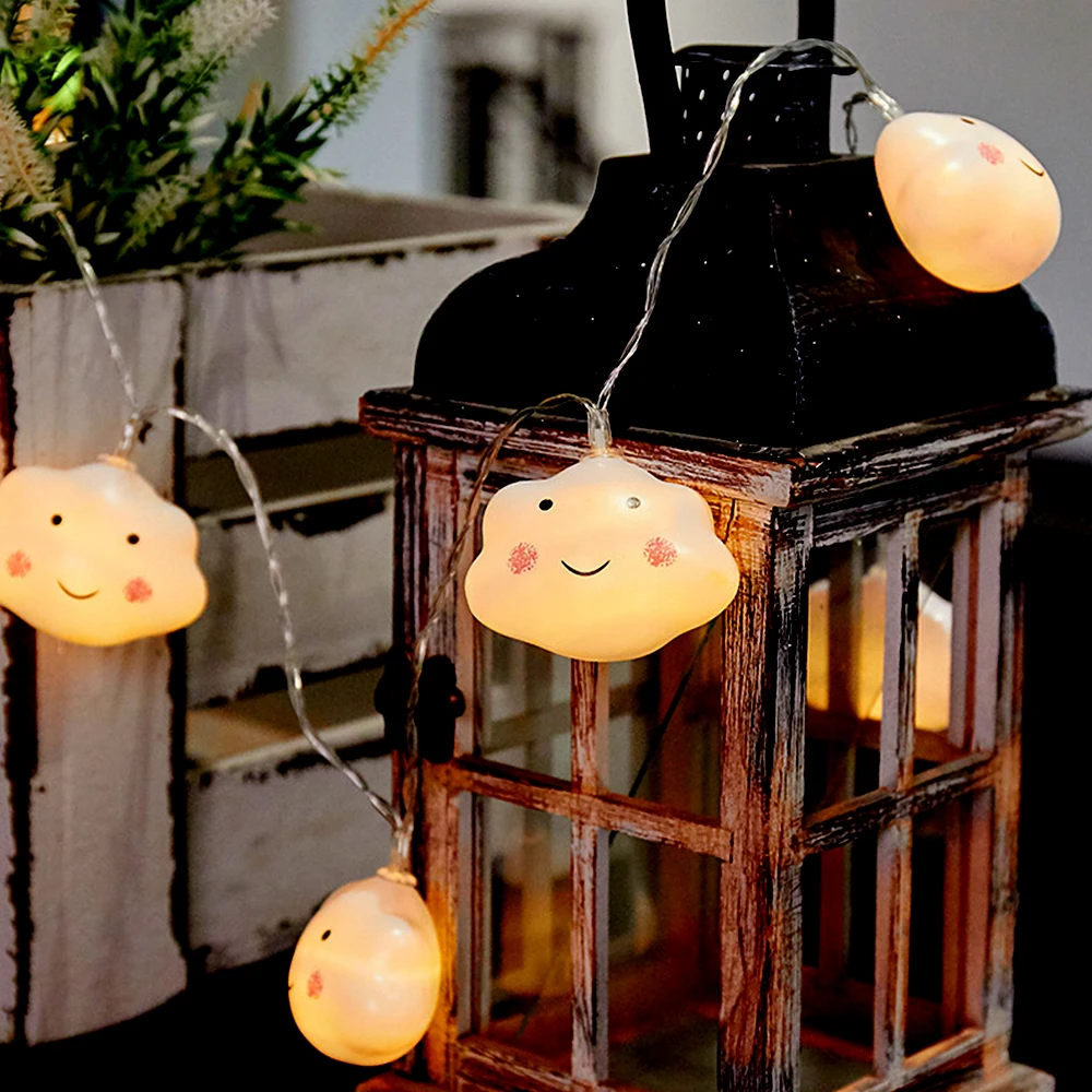 DC3V Lantern Cute Smiley Star Led String Light Girl Heart Room Baby Baby Room Bedroom Holiday Decoration Lights