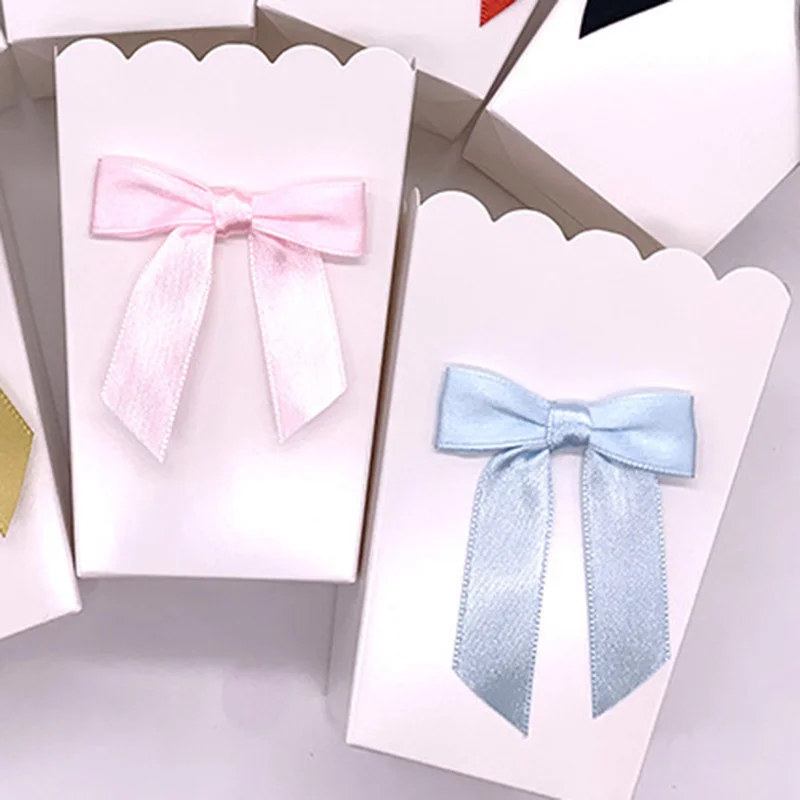 6pcs 흰색 팝콘 상자 영화 밤 컨테이너 소년 소녀 성별 공개 파티 베이비 샤워 장식 웨딩 생일 용품