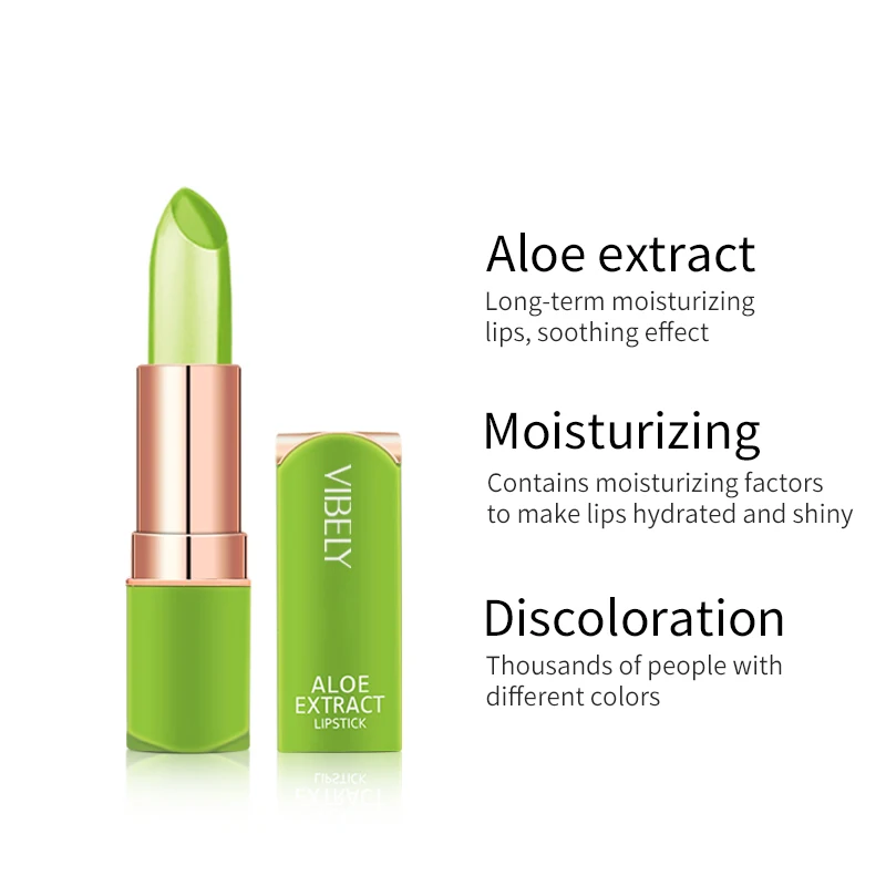 VIBELY Natural Mood Color Changing Lipstick Aloe Vera Moisturizing Jelly Lip Balm Long Lasting Makeup For Women Beauty Cosmetics