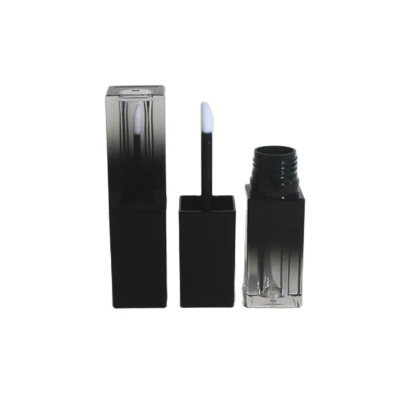 

4.5ML 50pcs/lot Square Shape Empty Lip Gloss Tube DIY Black Gradient Lipstick Container, New Arrival Gradient Lip Gloss Tube