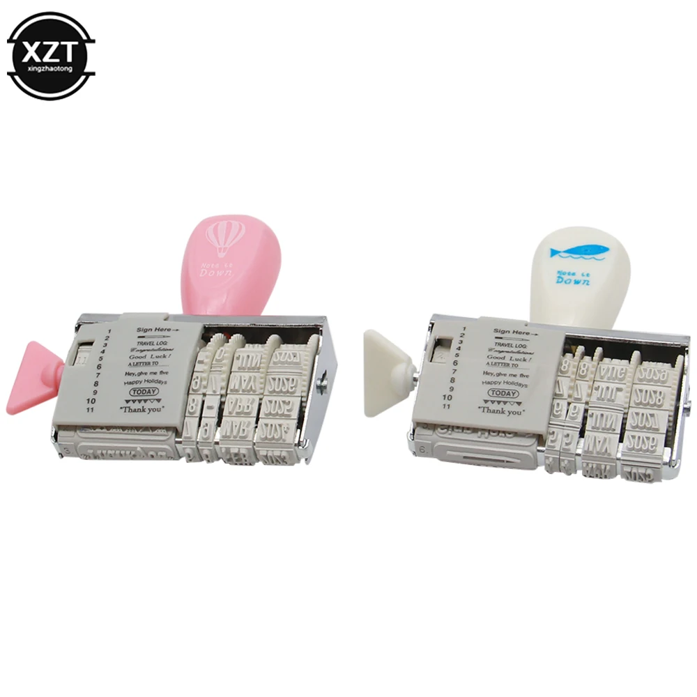 Sáng Tạo Rolller Ngày Cao Su Tem Tiếng Anh Lời Chào DIY Thêu Sò Lập Kế Hoạch Nhật Ký Học Tập 2014-2025