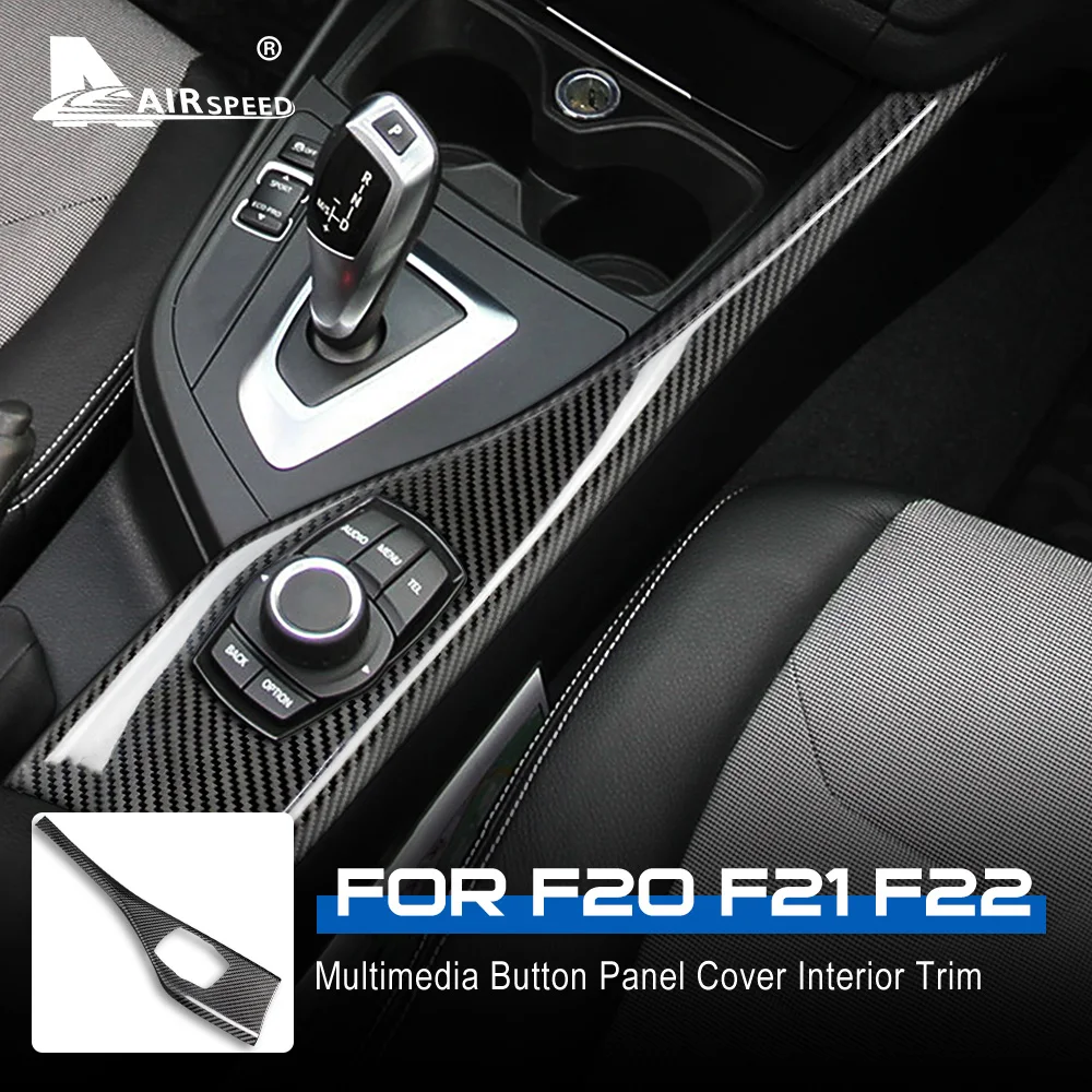 

RHD/LHD for BMW 1 2 Series F20 F21 F22 Accessories Real Carbon Fiber Sticker Car Central Multimedia Knob Panel Cover Inner Trim