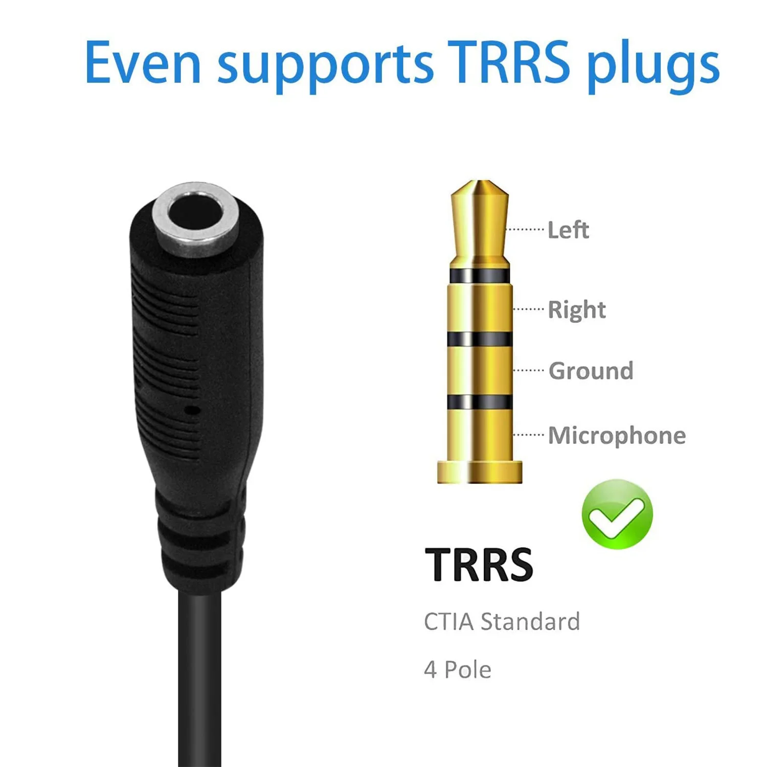 1개 직각 마이크로 USB 남성 - 4극 3.5mm 여성 케이블 코드 (액티브 클립 마이크 마이크로폰 컨버터 어댑터 15cm)