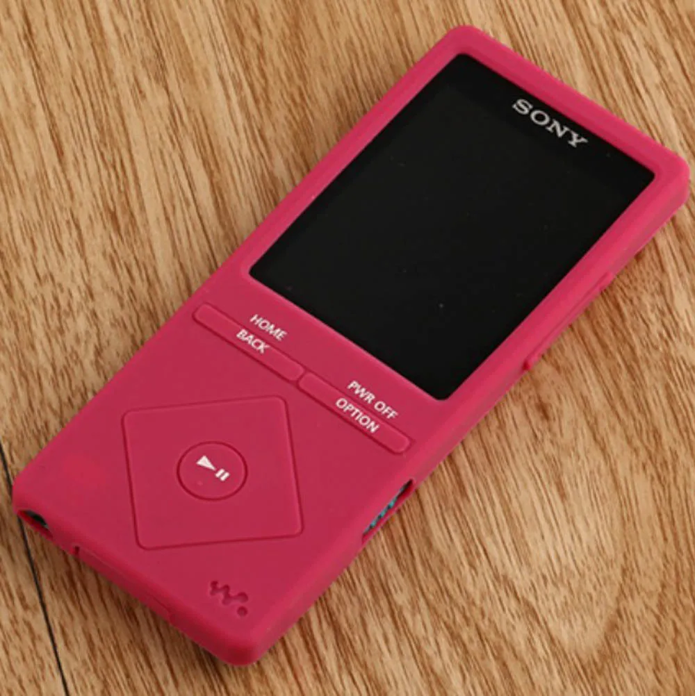 Rubber Gel Silicone Cover Case Back Skin Case For Sony Walkman NWZ A15 A17 A25 A27 with Protector Film and Hand Strap