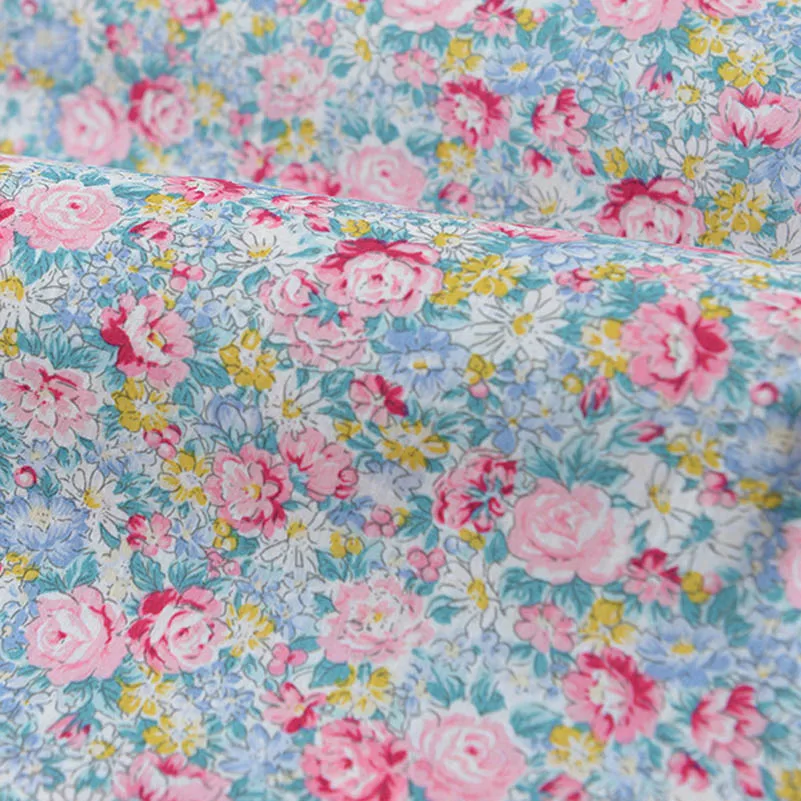 Thin Summer Pure Cotton DIY Handmade Skirts Women\'s Skirts Clothes Floral Poplin Fabric By The Meter
