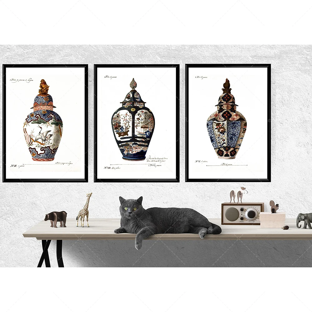 Vintage Chinese Vase Printing, Chinese Vase Poster, Asian Art Antique Chinese Vase, Home Wall Decoration Art Poster