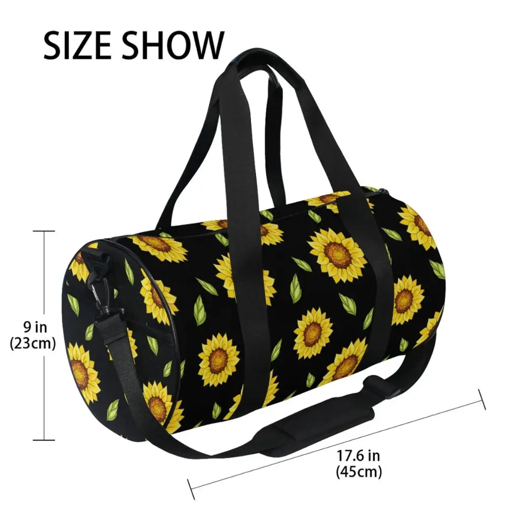 ALAZA New Gym Travel Bag Sport Outdoor Bags Sunflower Print Canvas Women Large Pocket Casual Tote Handbag Shoulder Bag For Women