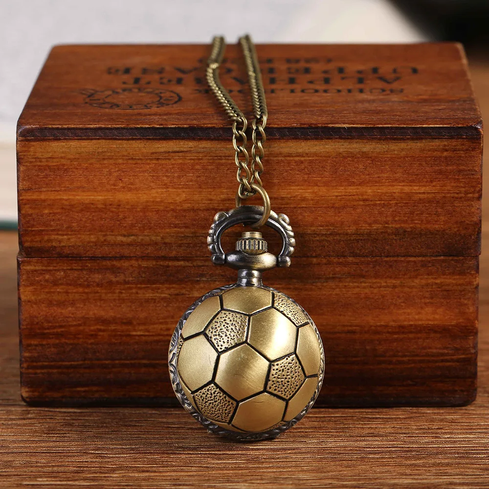 

7020Retro Ball Shaped Quartz Pocket Watch Fashion Sweater Angel Wings Necklace Chain Gifts for Men Women kids