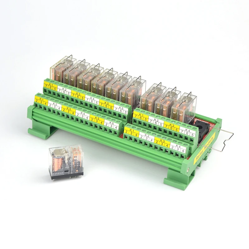 10 Channel DPDT Interface Relay Module 12/24VDC DIN Rail Panel Mount PNP NPN Compatible