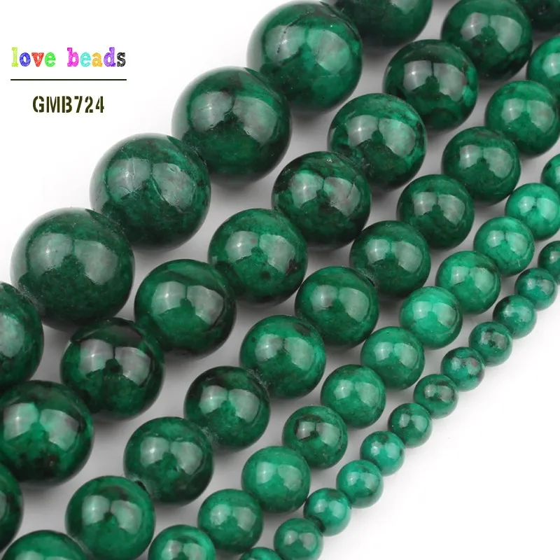 Drak Green Jades Beads for Jewelry Making 15 Inch DIY bracelets for women 6/8/10/12mm