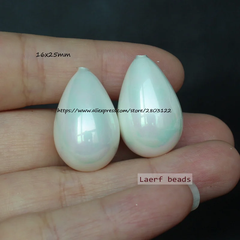 Half Drilled Shell Pearl Drop shape beads 5x8mm-16x25mm 2pcs ,For DIYJewelry making! Mixed wholesale for all items !