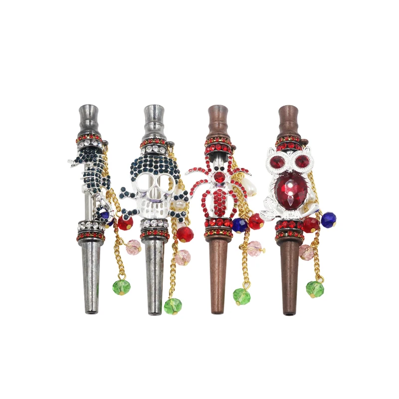 

1PC Animal Shape Handmade Inlaid Jewelry ball Alloy Shisha Hookah Mouth Shisha Mouth Narguile Filter Tip Hookah Mouthpiece