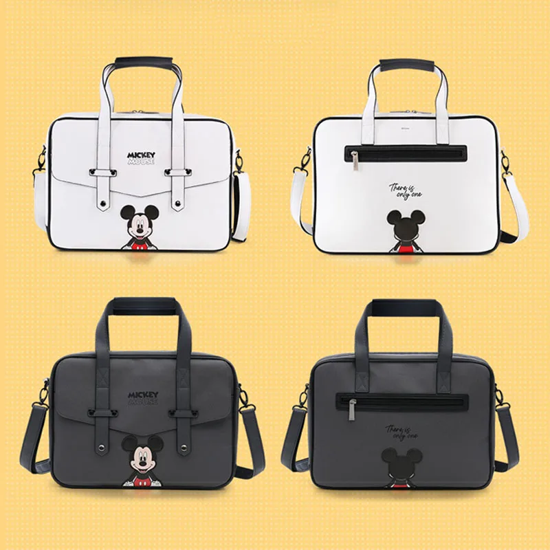 Disney Mickey PU Portable Laptop Bag 13/14 Inch Notebook Bag Shoulder Briefcase Bags Notebook Case Suitable For College Students