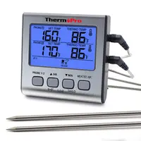 Termómetro Digital para Carne ThermoPro TP-17 con Dos Sondas, Termómetro para Cocina, Barbacoa y Horno con Pantalla LCD Grande