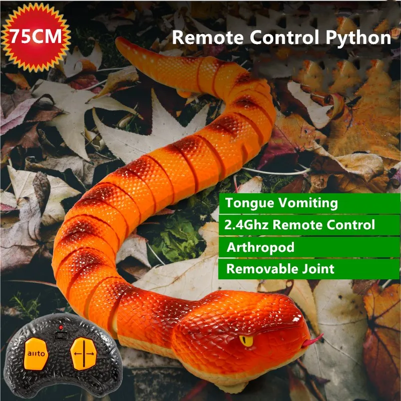 Infrared Remote Control Python 2.4G 75CM Simulation Crawling Detachable Joints Funny Cute Magic Game Toy RC Python Animal Gifts