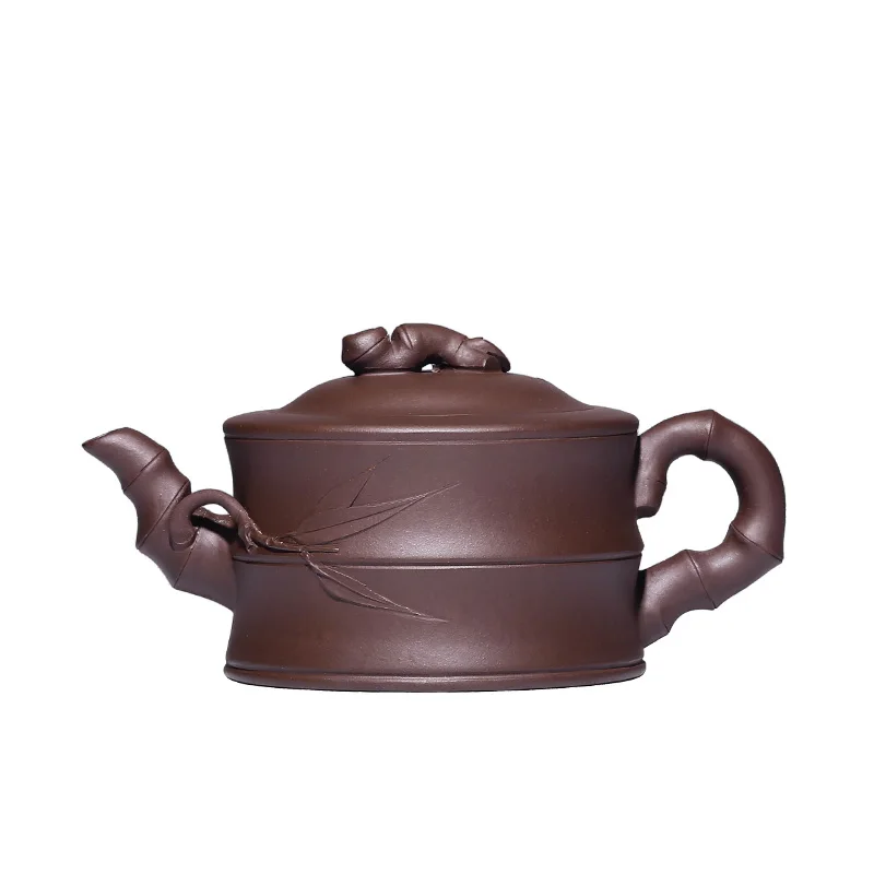 

|True art yixing are recommended for manual pure handmade bamboo big teapot set period of tea gift set bamboo pot