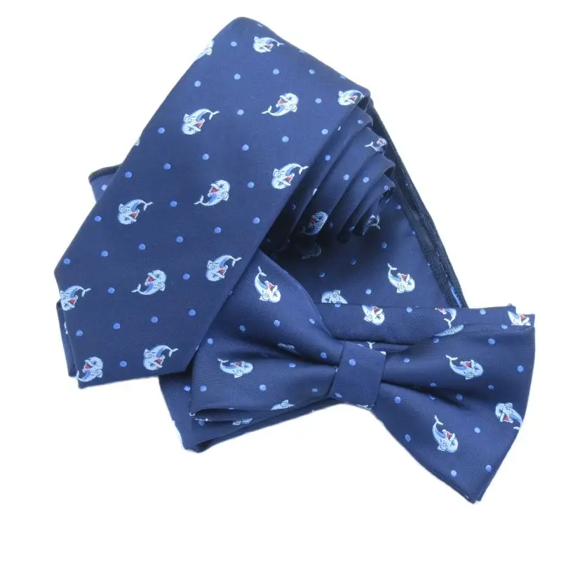 Blue ties male wine red necktie female dolphin cartoon pattern matching bowtie kerchief leisure 6cm narrow tie