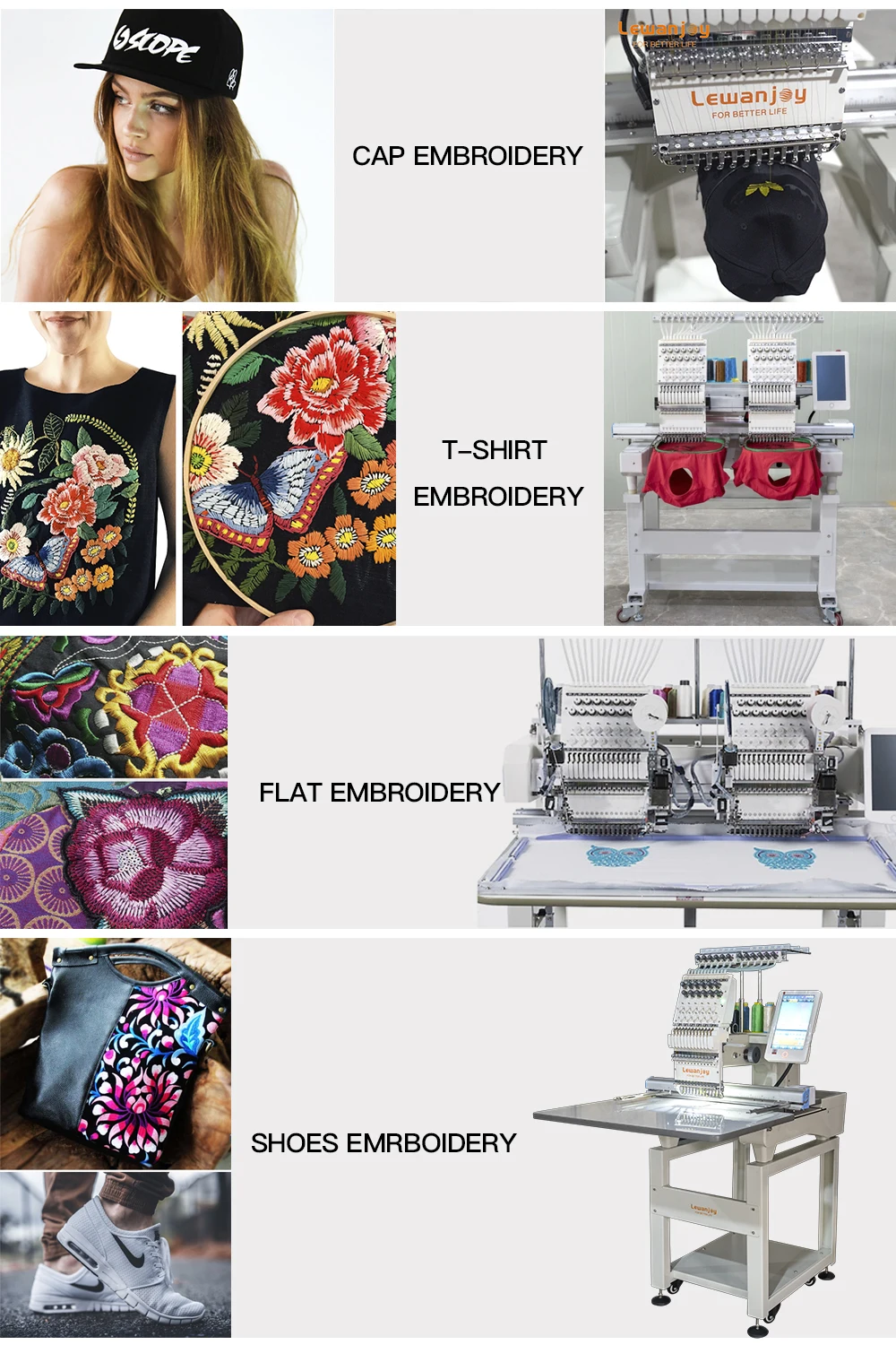 Multiple Functions Double Head Flat Embroidery Machine