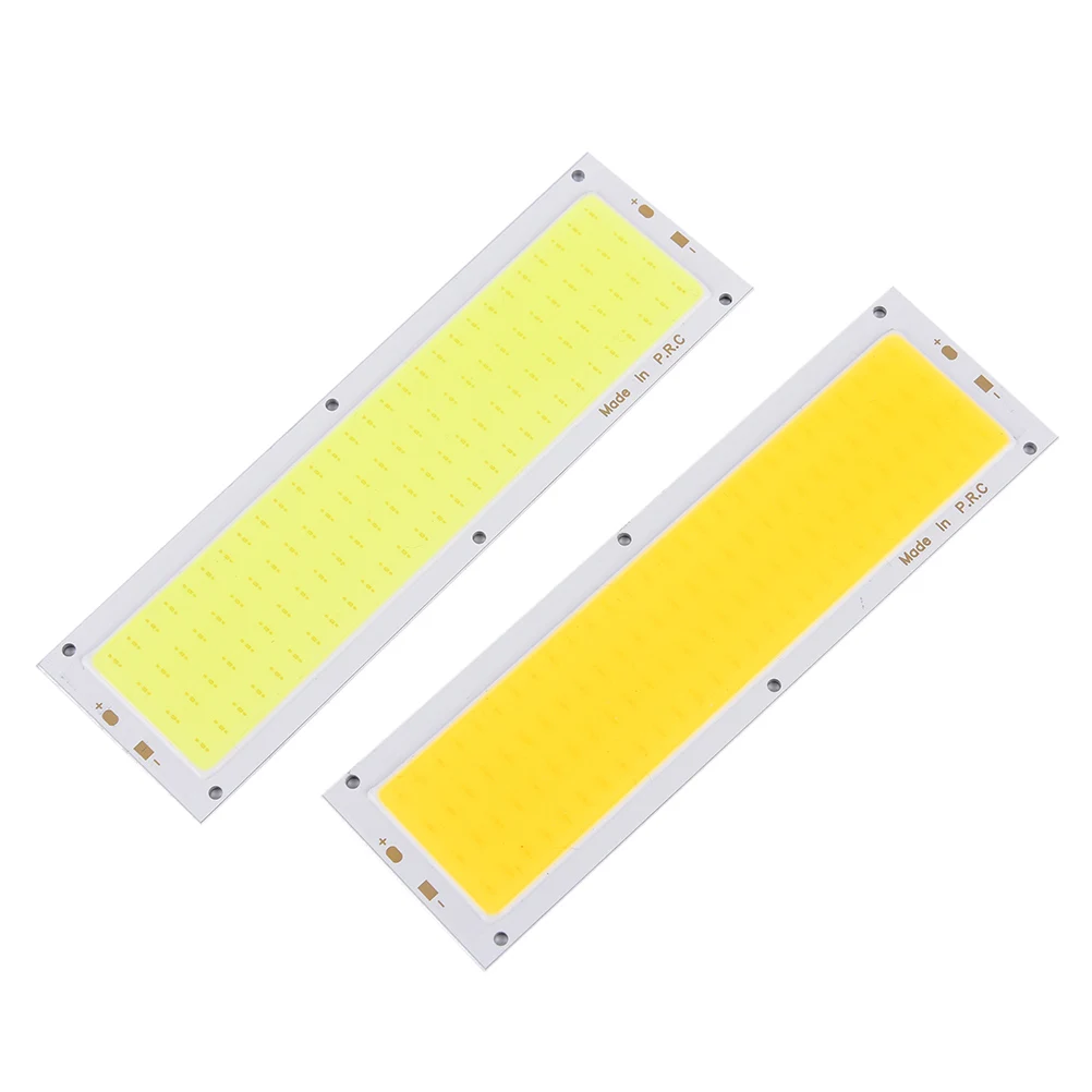 1000LM 10W COB Warm/Cool White LED Square/ Strip Light High Power Lamp Bead Chip 12V-24V Lamp Bulb Car Light Source