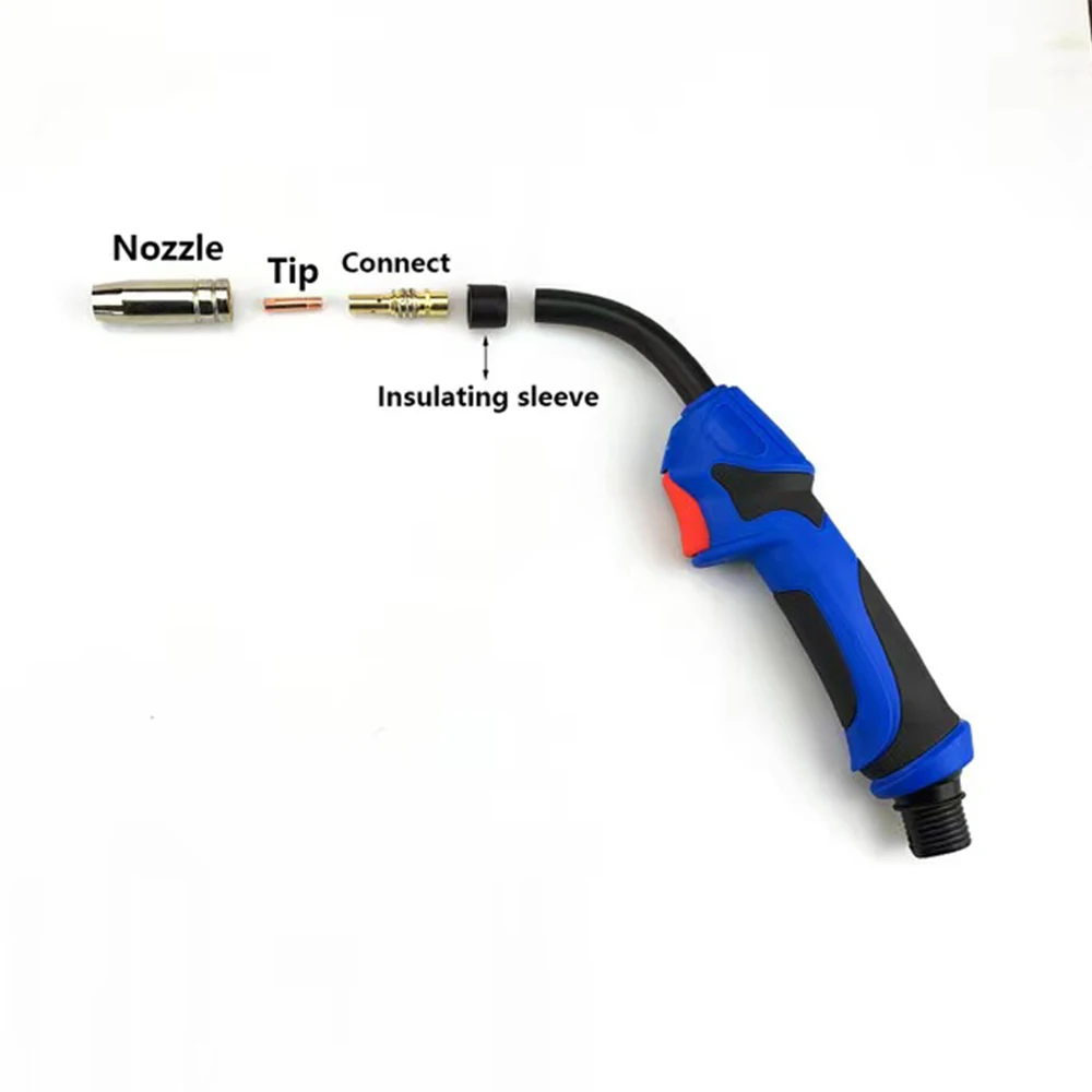 25pcs MIG MB15AK Set Of Nozzles For Welding Torch Swan neck Cap Tip Contact 0.8mm 0.6mm MB15 Ceramic Accessories WeldingMachine