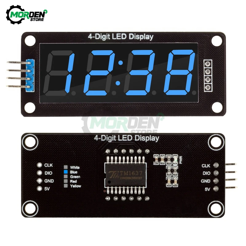 TM1637 4-Digit 7 Segment Digital LED Display Module For Arduino 0.56 Inch Clock Module Red Green Digital Tube Serial Drive board