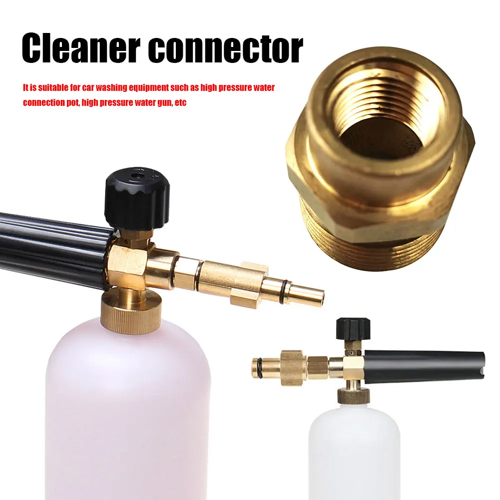 Pressure Brass Snow Washer Adaptor Foam Lance Adapter Coupler Connector G1/4 Female to M22-14mm Male Coupler Fitting Water Tools