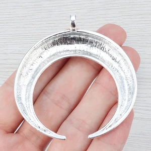 Tolle Doppel -Ochsen -Horn -Zauberanhänger, tibetische Silber, 3x66 mm, Schmuckentdeckungen, 66x63mmmm 12 Hauptverkäufe Buzios für Halsketten - №9