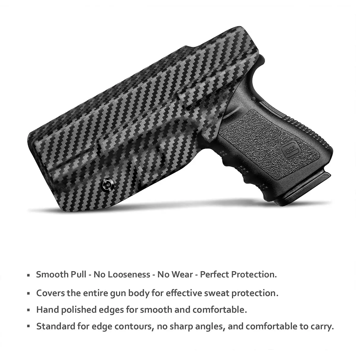 Imagem -02 - Glock 19 Coldre Iwb Kydex Fibra de Carbono Ajuste Personalizado: Glock 19 19x23 25 32 45 Gen Arma Dentro da Cintura Escondida Transportar