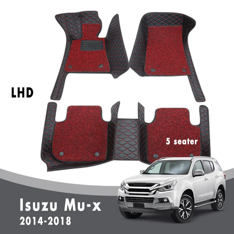 

Car Floor Mats For Isuzu Mu-x Mux 2018 2017 2016 2015 2014 (5 seater) Carpets Double Layer Wire Loop Auto Interior Leather Rugs