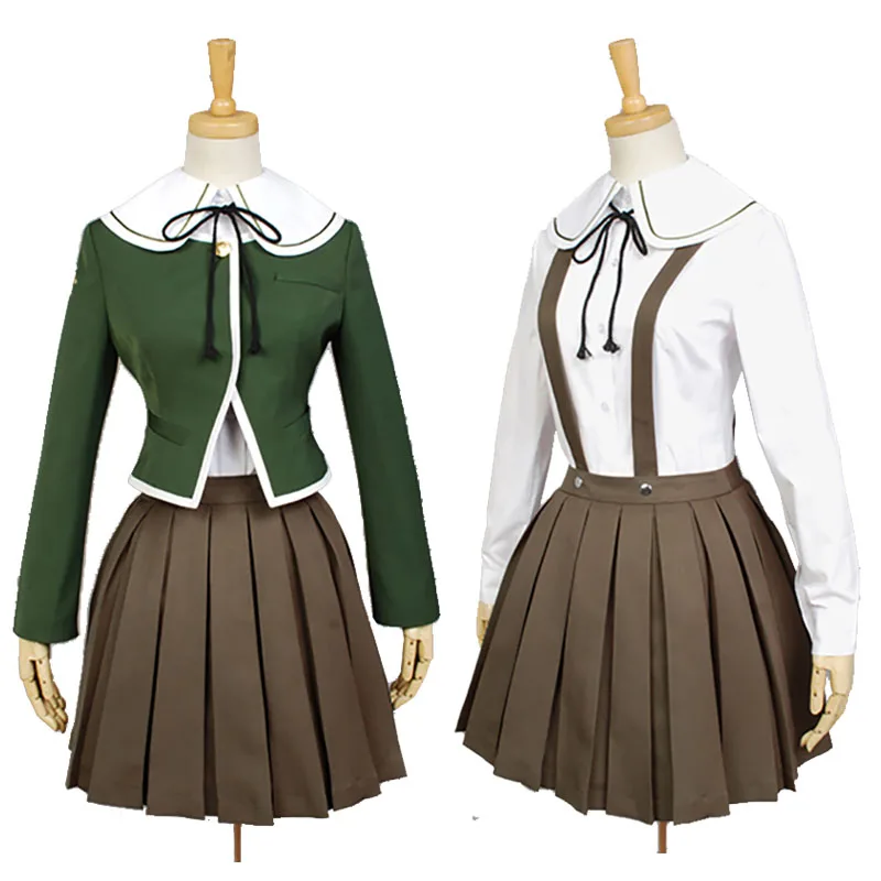 

Danganronpa Fujisaki Chihiro Cosplay Costume JK Girls School Uniform Sailor Suit Coat Shirt Dress Outfit Cosplay Wig Drop Ship