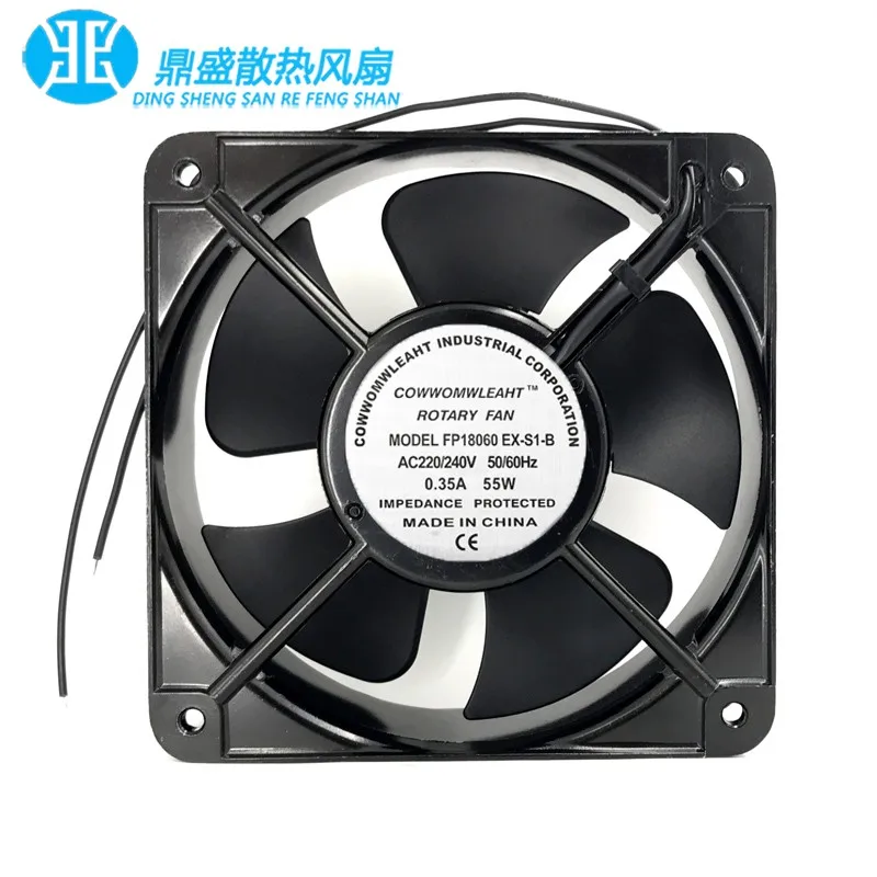 

F18060 EX-S1-B AC 220V 0.35A 180x180x60mm 2-Wire Server Cooling Fan