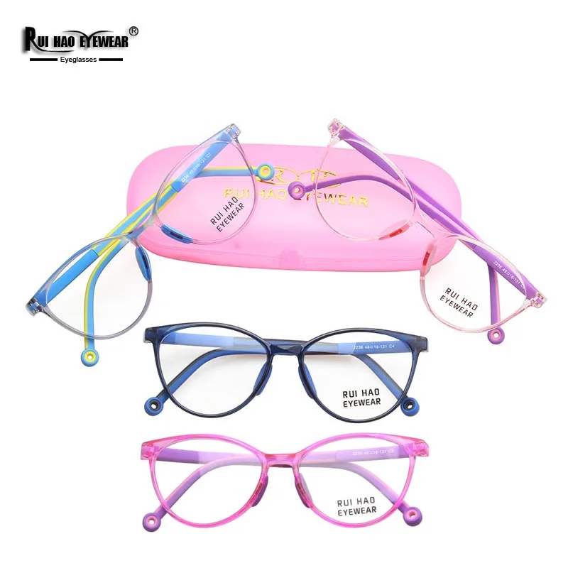 KIDS Glasses Customize Prescription Eyeglasses Cat Eye Girls Children Eyeglasses Fill Resin Lenses Amblyopia Myopia Spectacles