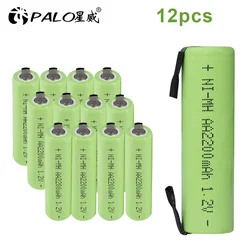 PALO 1.2V ni-mh AA rechargeable battery AA For Philips Braun electric shaver razor toothbrush with welding tabs batteries