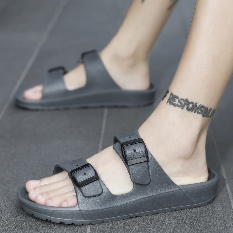 PULOMIES Summer Men Women Sandals Outdoor Men Slippers Casual Home Loafers Bathroom Clogs Couple Garden Shoes Beach Sandals