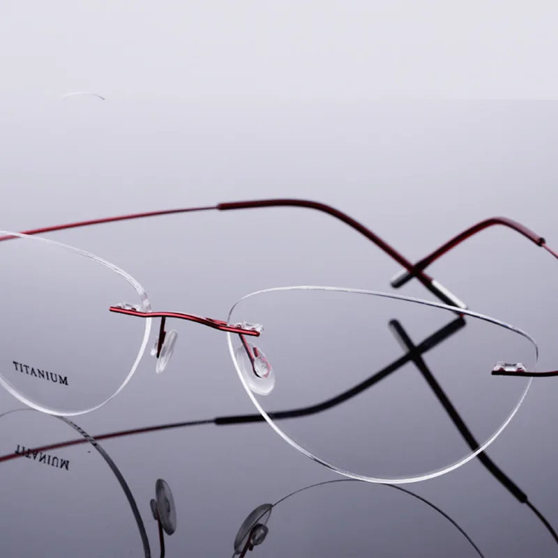 BCLEAR Beta-Ti Designer Brand Style Flexible Memory Metal Rimless Eyeglasses Frame for oculos de grau Glasses Optical Frame