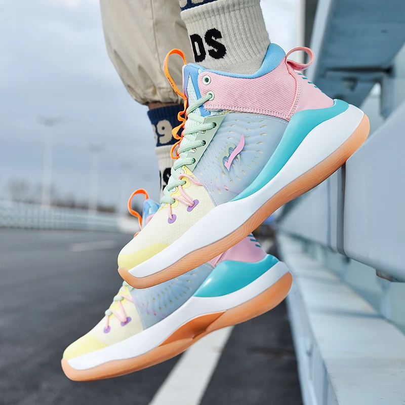 2021 New High Quality Professional Sports Shoes Basketball for Men Women Fashion Colors High Sneakers Men Outdoor Training Boots