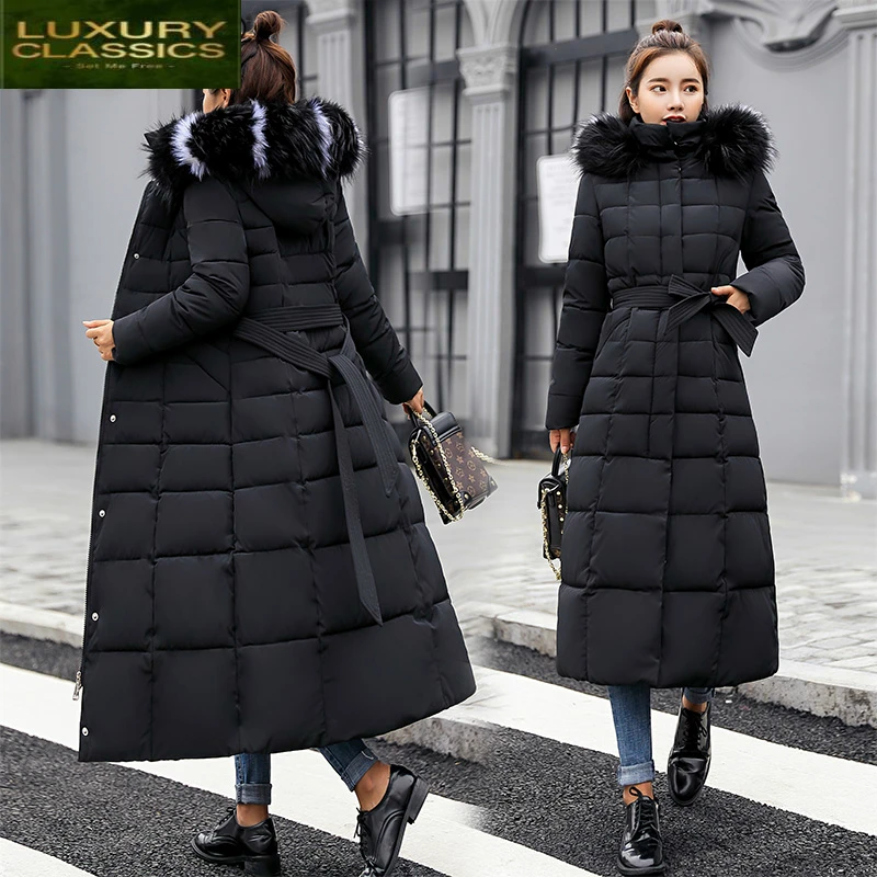 

Womens Jacket X-Long Female Winter Jacket Thick Down Cotton Padded Coat Warm Clothes Korean Slim Parkas Mujer 2021 LWL999