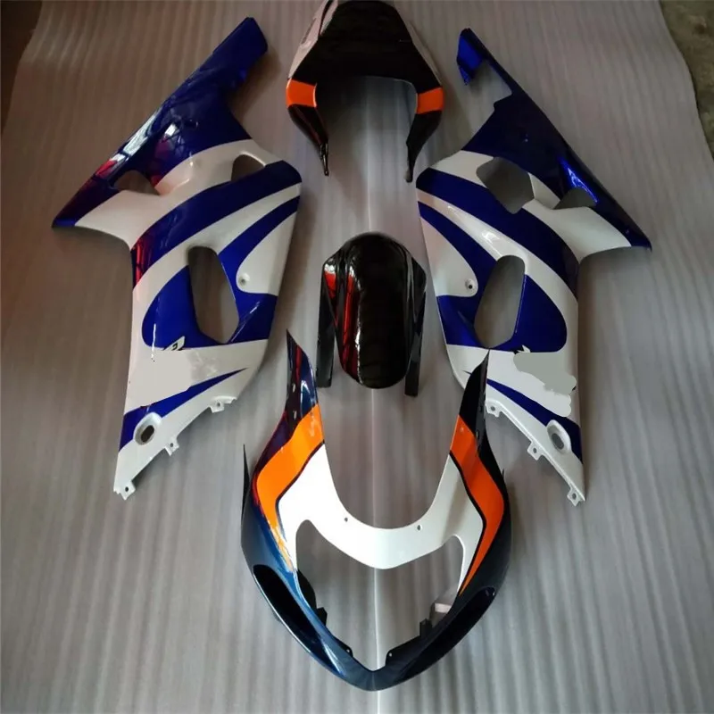 

Injection Blue/Black Fairing for SUZUKI GSXR600 GSXR750 K1 01 02 03 White GSXR600 750 01-03 GSX-R600 750 2001-2003 body kit