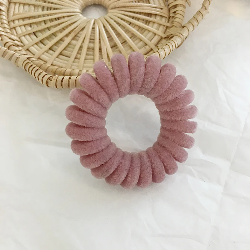 Elastic Knit Telephone Wire Hair Bands Girl Woman Hair Accessories Rubber Band Headwear Hair Rope Spiral Shape Hair Ties