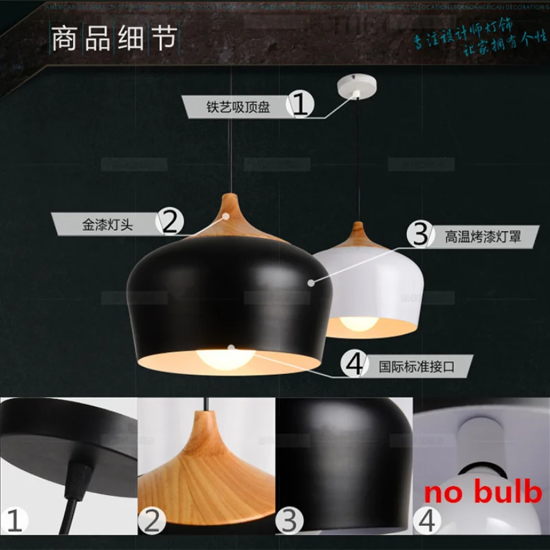 

Modern pendant light Oak Wood lamp E27 socket wood lampholder Hanging light white black Optionally 300mm / 350mm