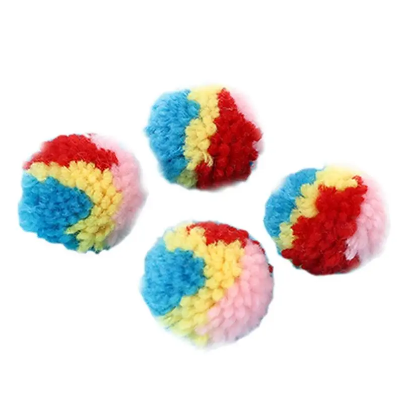 1pcs Cat Ball Toy Plush Ball Interactive Toy Cat Pom Pom Toy Kitten Play Ball Training Toys Cat Scratch Chase Toy Pet Supplies