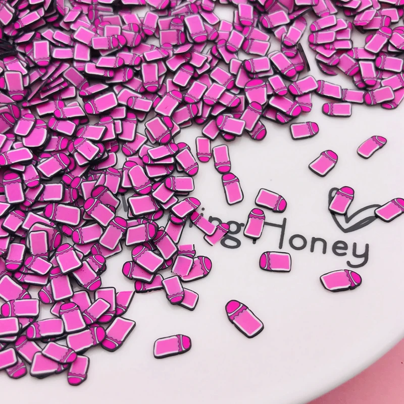 50g/Lot Hot Selling Polymer Clay Miniature Strawberry Milk Sprinkle, Cute Bubble Tea Slice for Crafts Making, Phone Deco, DIY