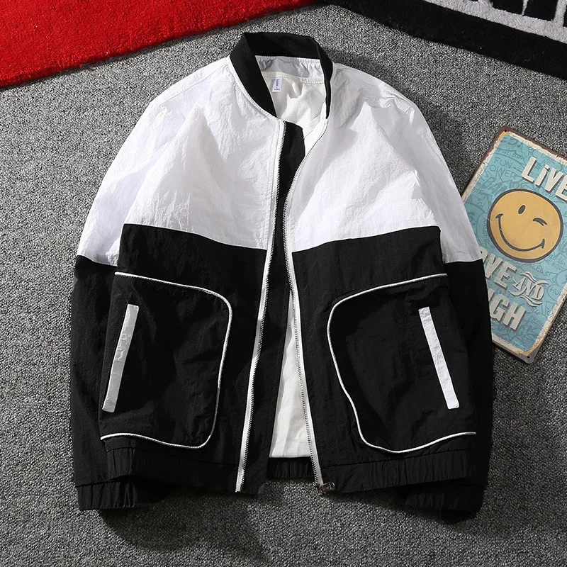 

New Fashion splice Jacket Men Brand New Spring and Summer Slim Fit Mens Casual Varsity Jackets and Coats Plus