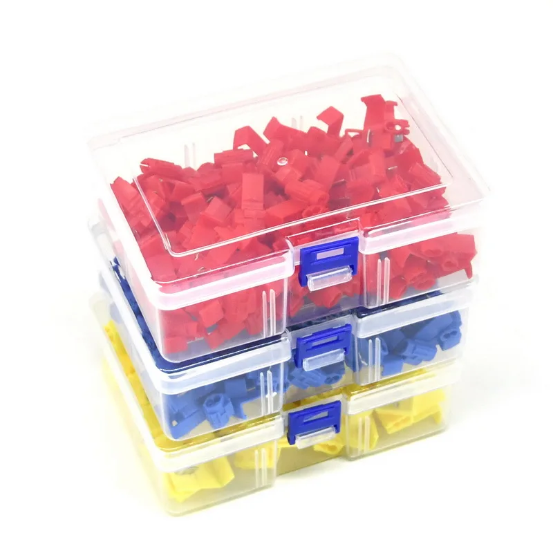 100/125Pcs Lock Wire Electrical Cable Connectors Insulated Terminals Crimp T-shape Scotch Lock Quick Splice Electrical Car